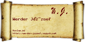 Werder József névjegykártya